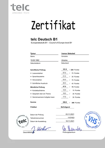 Original-TELC-Zertifikat online